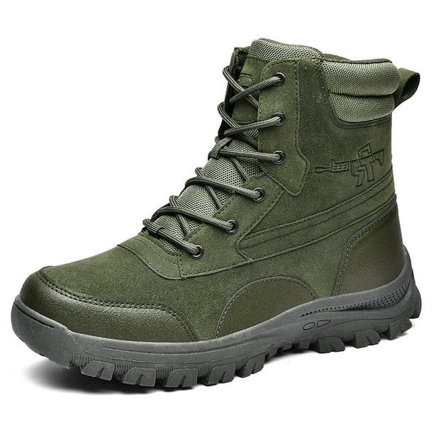 Botas tácticas militares de trabajo para hombre, con cremallera lateral, ligeras, de combate, para exteriores, duraderas y de desierto