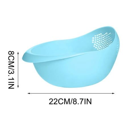 

Wtgtog Plastic Rice Bowl Strainer With Handle Drainer For Vegetable Food Ltems Washer Combo Of Washing Cleaning And Storing Food Basket Multipurpose Kitche Free Size Blue