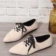 thumbnail image 5 of Willtoo Women's Pointed Toe Lace Up Flats Soft Faux Suede Casual Oxford Shoes, Comfort Low Flat Walking Dress Shoes for Daily Work, 5 of 5