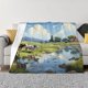 thumbnail image 1 of Fotbe Pasture Cow Manta de Franela con Estampado, Manta Ultrasuave para Cama, Sofá, Auto, Hipoalergénica y Antibolitas-60"x50", 1 of 6