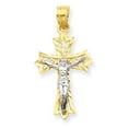 thumbnail image 1 of 10K Rhodium Plated Yellow Gold & Rhodium Filigree Crucifix Pendant, 1 of 2