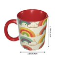 thumbnail image 3 of Cute Rainbow Coffee Mug Fun Custom Ceramic Mugs 11oz Red, 3 of 5