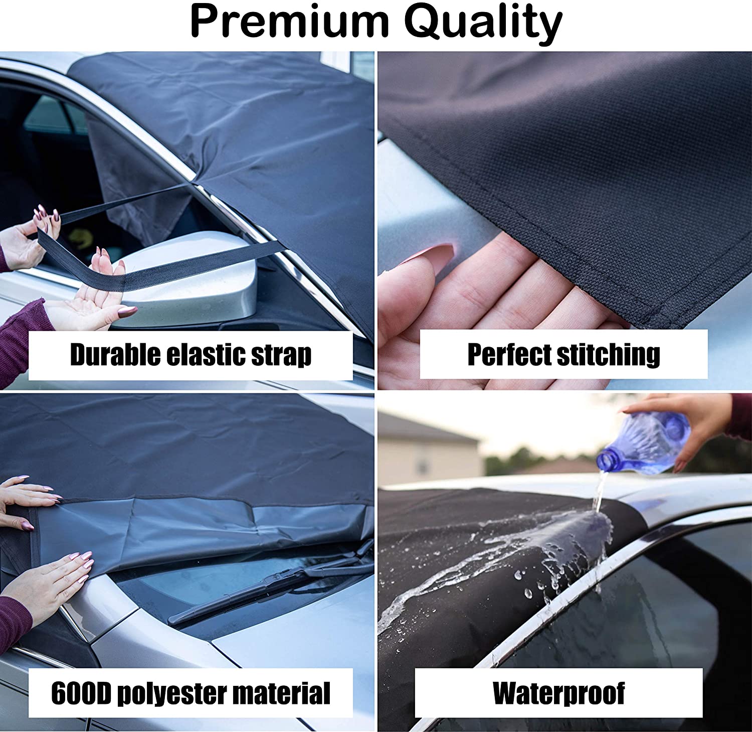 EcoNour Car Windshield Cover for Ice and Snow (69" x 42")| Exterior Automotive Water, Heat & Sag-Proof Snow Cover - image 5 of 8
