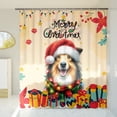 thumbnail image 3 of Merry Christmas Santa Collie Scarf Twinkling Lights Xmas Holiday Shower Curtain Collie Dog Lover Gifts Idea Waterproof Bathroom Bathtub Curtain - 00022, 3 of 5