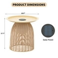 thumbnail image 5 of Outdoor Coffee Table Boho Wicker Patio Solar Table All Weather Metal Round Tables with Built-in Lights, 5 of 8