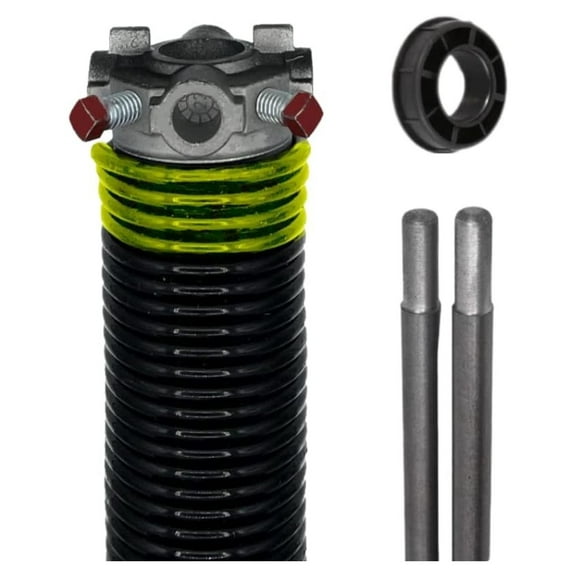 Garage Door Torsion Spring 207x2x25 - Left Wound Replacement for Right Side - with 1" Nylon Bushing & Winding Bars - GAS Hardware