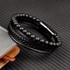 thumbnail image 4 of Pulsera para Hombre, Pulsera de Cuero para Hombre, Pulsera de Piedra Natural con Cierre magnético de Acero Inoxidable ER, 4 of 5