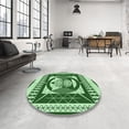 thumbnail image 3 of Ahgly Company Indoor Round Patterned Deep Emerald Green Area Rugs, 5' Round, 3 of 6