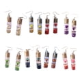 thumbnail image 4 of Pendientes de gota Qarigey con flores de cristal para mujer 1 par Rojo, 4 of 6
