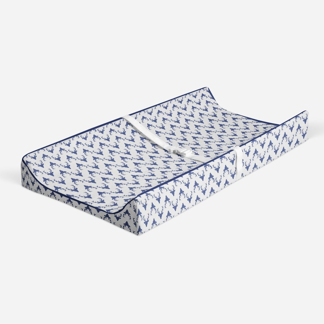 Bacati - Bucks Navy Quilted Muslin Changing Pad Cover
