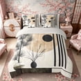 thumbnail image 3 of Manfei Minimalist Pine Bedding Comforter Set for Teens, Vase Art King Bedding Sets, Black Beige, Gray Reversible7 Pieces, 3 of 6