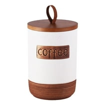 MOPOOR Kitchen Canisters for Countertop, Ceramic Coffee Canisters with Airtight Lids Food Storage Jars Sugar Container for Kitchen Counter Tea, Coffee Beans, Spice - Modern Countertop Decor 