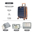 thumbnail image 3 of Travelhouse Carry-On Luggage Sets Front Open 4 Piece Hardside Suitcase Set with Spinner Wheels TSA Lock Toiletry Bag and Shoe bag,Blue, 3 of 9