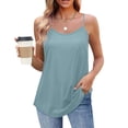 thumbnail image 4 of HOMBOM Womens Summer Tank Top Camisole Adjustable Straps Sleeveless Light Blue Loose Casual Top for Ladies Swing, 4 of 6