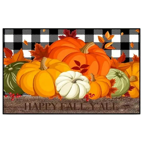 Qocolhg Fall Kitchen Rugs Farmhouse Kitchen Floor Mats Non Slip Waterproof Comfort Standing Mats for Kitchen Office Thanksgiving Harvest 20*31.5in
