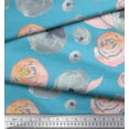 thumbnail image 3 of Soimoi polyester Crepe Fabric Flower & Leaves Watercolor Decor Fabric Printed Yard 52 Inch Wide, 3 of 3