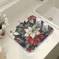 thumbnail image 4 of Yayeee Drying Mat for Kitchen Counter Dishes Microfiber Coffee Decorative Pad, White Christmas Leaves, 4 of 9