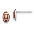thumbnail image 2 of Versil Sterling Silver Rhodium-plated Enamel Football Post Earrings, 2 of 4
