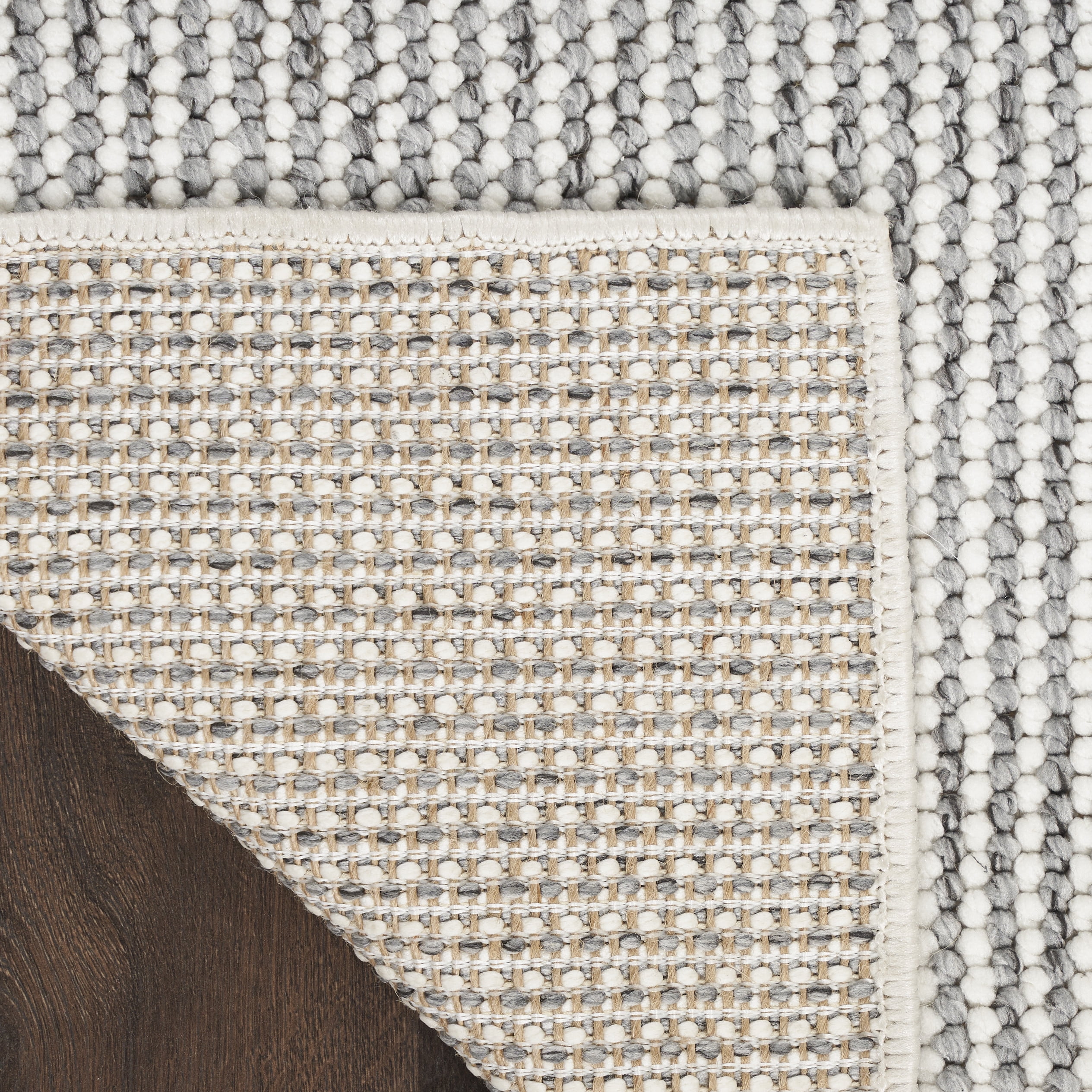 Nourison Textured Home All-over design Ivory Grey 3'11" x 5'11" Area Rug (4x6)
