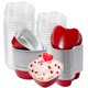 thumbnail image 1 of Moldes para tartas Augoog Mini en forma de corazón con tapas, 100 ml, 50 unidades, rojos, 1 of 6