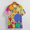 thumbnail image 4 of Colorful Dots T-Shirts Casual T-Shirt Short Sleeve Women Trendy Tshirt Beach Custom Tops, 4 of 5