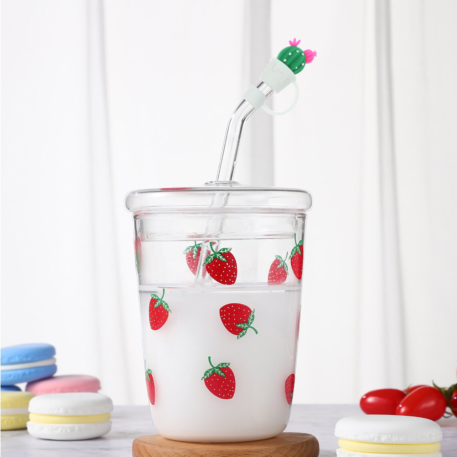Grape Decor Glass Straw, Cute Kawaii Fruit Straw, Reusable Drinking Straws,  Summer Drinkware Accessories, Kitchen Accessories, For Business And Home  Use - Temu