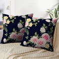 thumbnail image 3 of LALILO Throw Pillow Covers Floral With Roses Watercolor Accent Art Cushion Cover 18" x 18", 2 Pack, 3 of 6