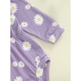 thumbnail image 6 of Musuos Baby Girl Fall Romper 0-18Months Sunflower Print Long Sleeve Crew Neck Jumpsuit with Headband 2 Pcs Set, 6 of 8
