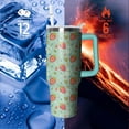 thumbnail image 3 of 40oz Strawberry Stainless Steel Tumbler with Handle and Straw, Insulated Cup Travel Coffee Mug Water Bottle with Lid and Straw Women Gifts, 3 of 7