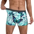 thumbnail image 2 of Kdxio Men's Boxer Briefs with Blue Floral with Butterflies Print - Comfortable and Breathable Underwear for Everyday Wear, 2 of 7