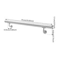 thumbnail image 2 of 12FT Stair Handrail, Wall Mounted Stair Handrail, Stainless Steel Stair Handrail for Homes, Offices, or Public Places (Silver), 2 of 10
