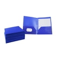thumbnail image 2 of School Smart 2-Pocket Poly Folders with 3-Hole Punch, Blue, Pack of 25, 2 of 3
