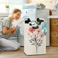 thumbnail image 5 of Yayeee Freestanding Laundry Hamper with Handle Collapsible Large Storage Basket for Clothes, Pink Flower, 5 of 7