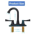 thumbnail image 2 of Bathroom Faucet for Camper 4 Inch Centerset, with Double Handle 360° Swivel Spout 2.17" Extra Long Mounting Shanks Lavatory Basin Sink Faucet for RV Trailer Mobile Home, Matte Black, 2 of 11