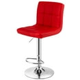 thumbnail image 1 of Bar Stool, Comfortable Swivel Adjustable PU Leather Bar Chair with Backrest, Soft Cushioned Seat, Footrest, Sturdy Metal Frame, Barstools for Kitchen, Pub, Red, 1 of 8