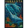 thumbnail image 4 of Sarasota, Florida, Dolphin Paper Mosaic (1000 Piece Puzzle, Size 19x27, Challenging Jigsaw Puzzle for Adults and Family, Made in USA), 4 of 4