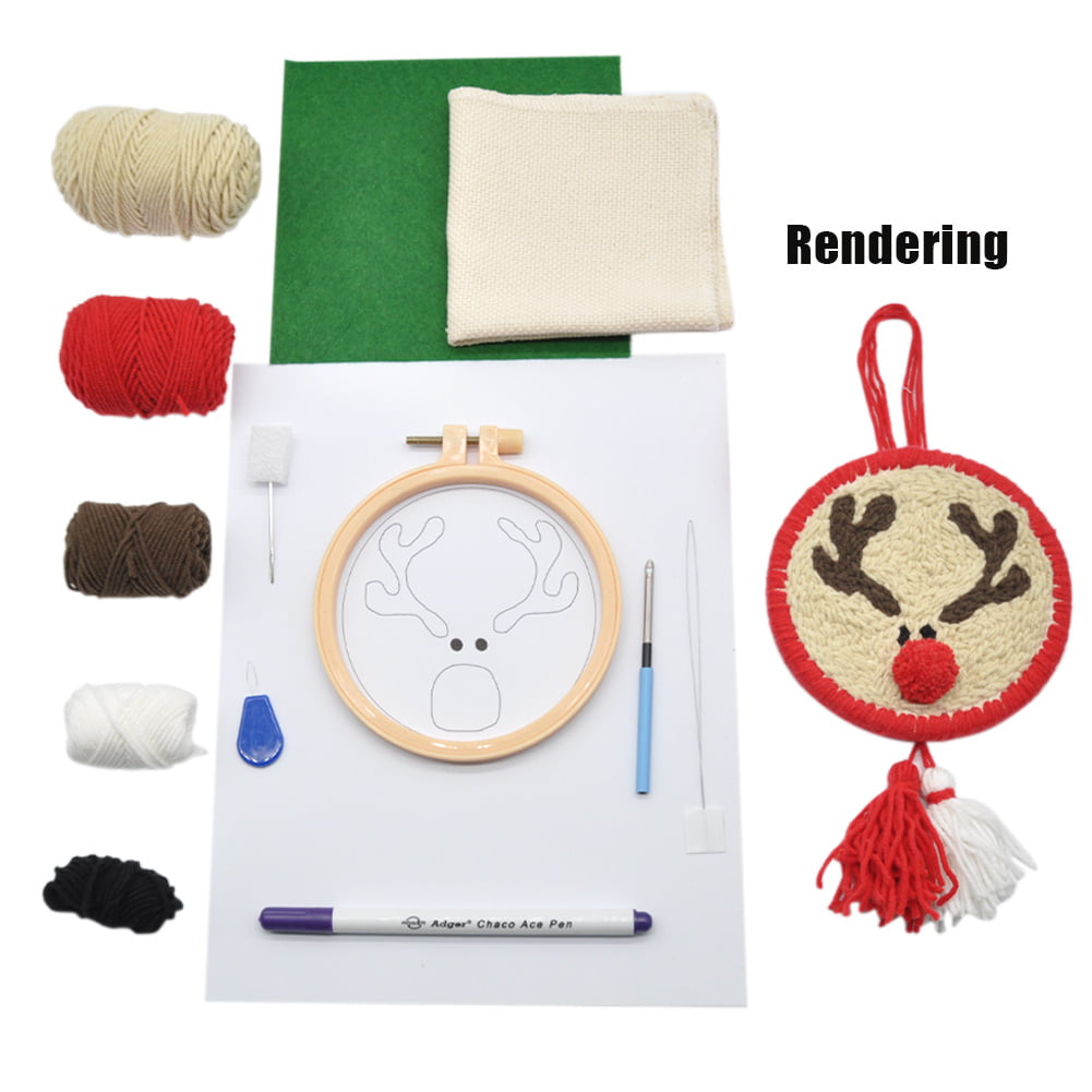 Punch Needle Embroidery Starter Kits Threader Fabric Embroidery Hoop Yarn  Punch Needle Tools New