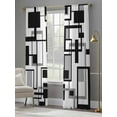 thumbnail image 4 of Black Grey Geometric Sheer Curtains 84 Inch Length 2 Panels Set for Living Room/Bedroom, Modern Abstract Art White Semi Curtain Sheers Drapes Rod Pocket Curtains Window Treatment Set 52''x84''x2, 4 of 7