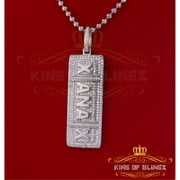 King of Bling's White 925 Silver Pendant with Necklace XAMAX Letter Shape 3.05ct Cubic Zirconia