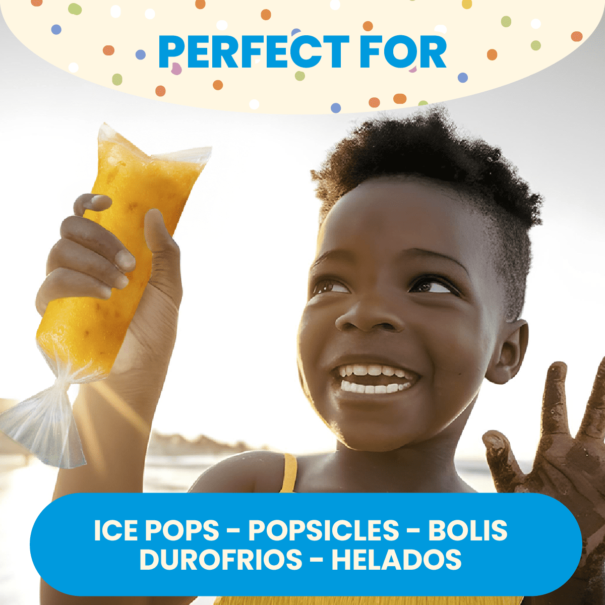 De Mi Pais Topogigios Ice Cream Plastic Bags, for Bolis & Popsicles, 100-Count, 20-Pack