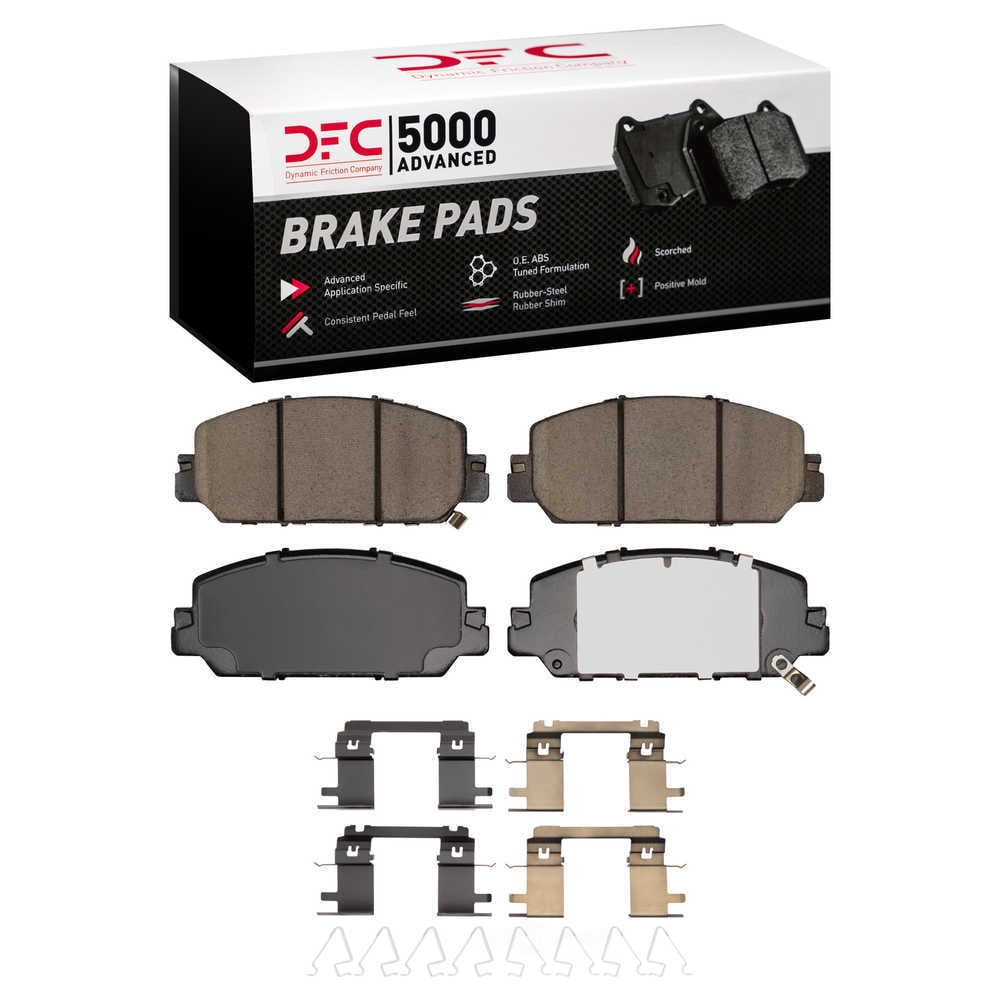 Dynamic Friction Company 1551-2036-01 DFC 5000 Advanced Brake Pads - Ceramic and Hardware Kit - OE