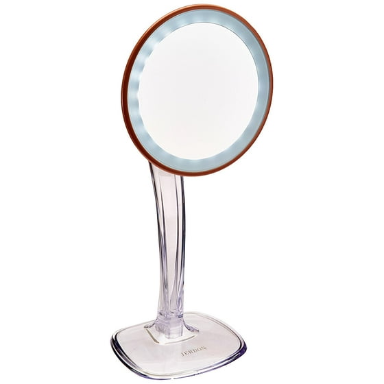 Jerdon Js725rl 7 25 Inch Led Lighted Single Sided Vanity Mirror With 5x Magnification Clear Rose Gold