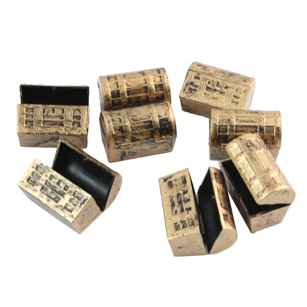12 mini cofres del tesoro pirata vintage, perfectos para guardar juguetes de piratas infantiles o recuerdos de fiesta (surtidos).