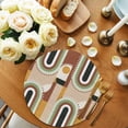 thumbnail image 2 of Round Placemats Mid Century Abstract Art 15 inch Set of 4 Table Mats for Dining Table Modern Geometric Brown Heat Resistant Non-Slip Kitchen & Home Decorative Place Mat Set, 2 of 8