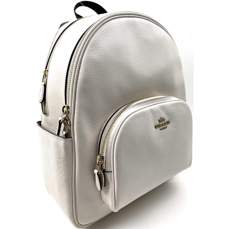 Coach White Pebbled Leather Mini Backpack with Black Trim Coach Mini Backpack Pebbled Leather White Small Backpack  main image 4