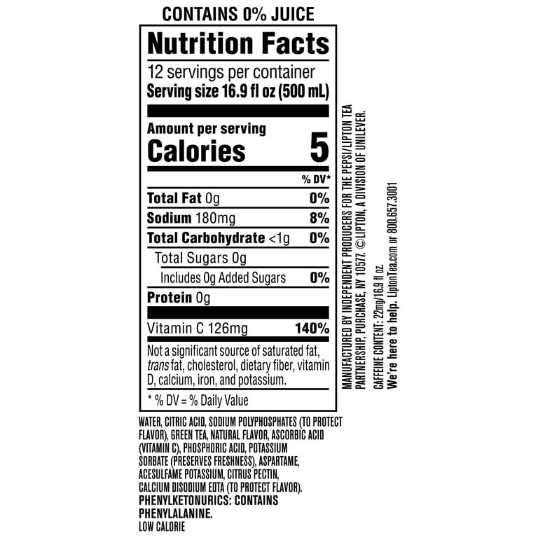 Lipton Green Iced Tea Nutrition Facts Home Alqu