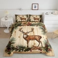 thumbnail image 2 of Homewish Brown Deer Bedding Comforter Set 2pcs for Teens,Jungle Wildlife Twin Comforter Sets Microfiber,Tree Leaves Breathable Bedding Set,Luxury Bedroom Decor,Reversible, 2 of 8