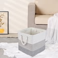 thumbnail image 5 of REGALWOVEN Set of 3 Cotton Storage Bin with Handles for Shelves Closet, Collapsible Storage Basket for Organizing Clothes Gray 11*11*11in, 5 of 6
