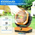 thumbnail image 3 of TDLOL 45000mAh Battery Powered Fan Rechargeable, High Velocity 360°Auto-oscillating Powerful Airflow Battery Operated Fans, Quiet & 8H Timer Cordless Outdoor Fan for Bedroom Travel X66 Orange C108, 3 of 3