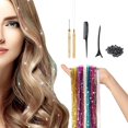 thumbnail image 1 of 32 Pcs Colored Clip In Hair Extensions 20 Inch Rainbow Long Straight Hairpieces Clip In Synthetic, Halloween Cosplay Dress Up Fashion Party Christmas, 1 of 5